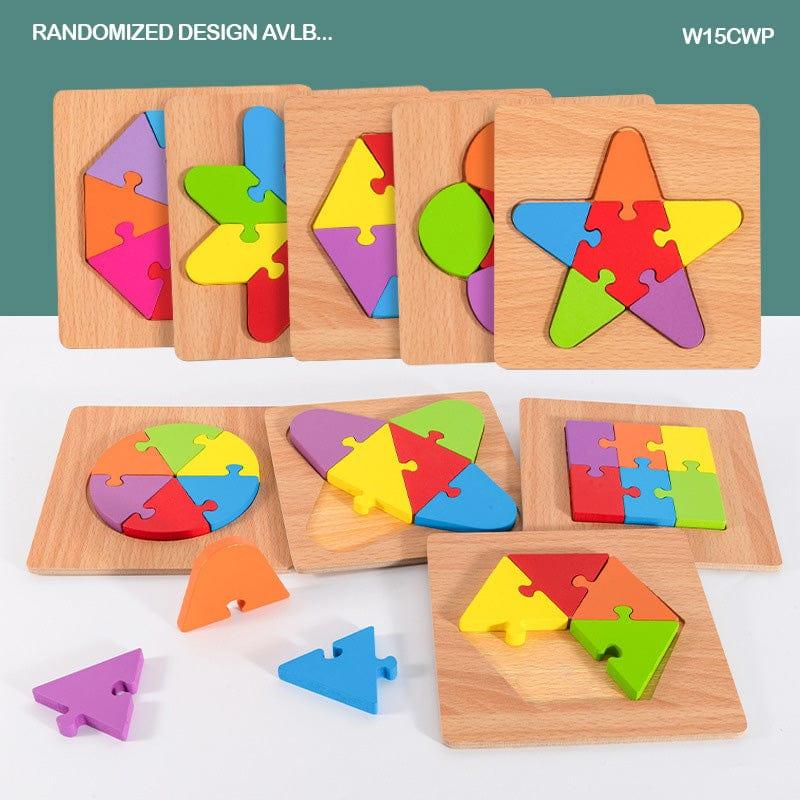 MG Traders MDF & wooden Crafts Wt 15X15Cm Colorful Wooden Block Puzzle (W15Cwp)