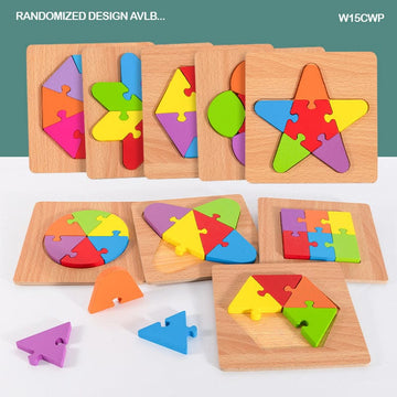 Wt 15X15Cm Colorful Wooden Block Puzzle (W15Cwp)