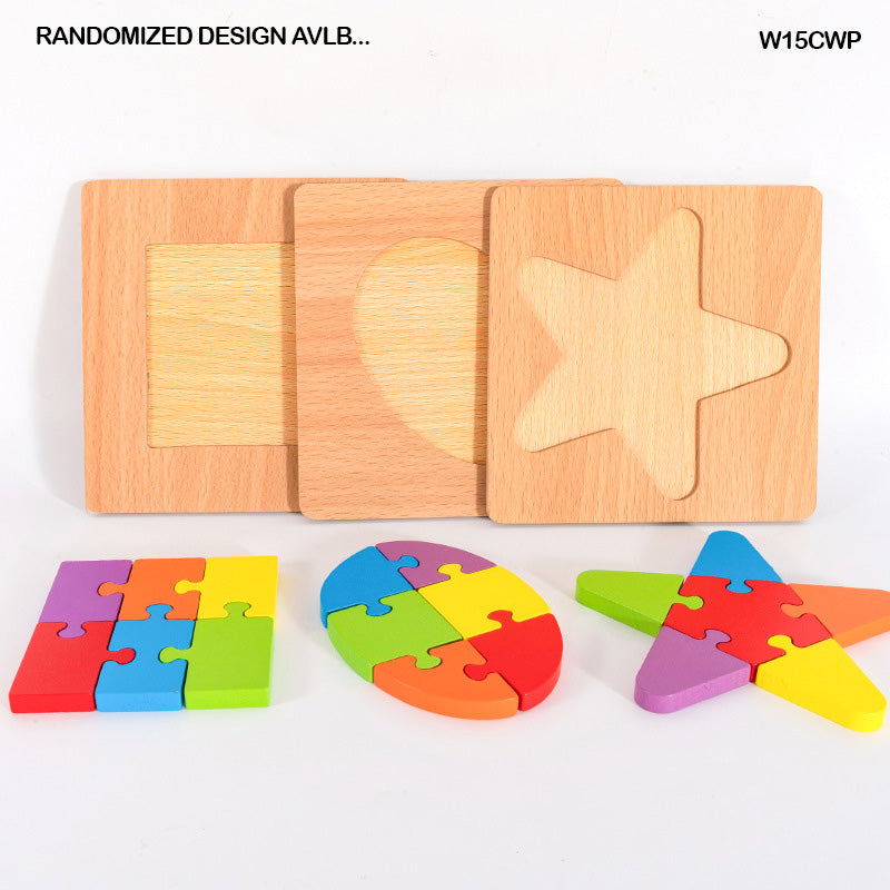 MG Traders MDF & wooden Crafts Wt 15X15Cm Colorful Wooden Block Puzzle (W15Cwp)