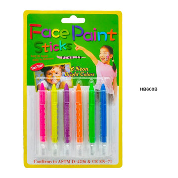 Face Paint Stick 6 Neon Color Push-Up (Hb600B)