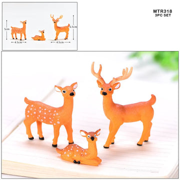 Miniature Model Mtr318 Deer Family (1 Set Of 3Pc)