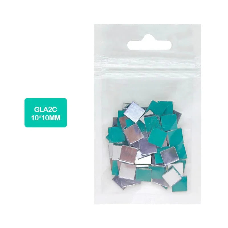 Square Mirror Glass Tiles for Lippan Art & Crafts (10x10mm)