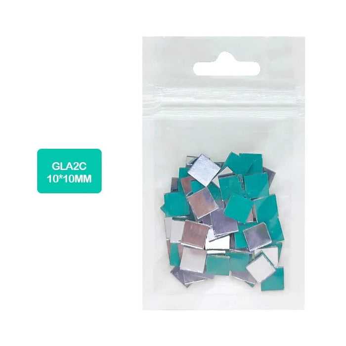 Square Mirror Glass Tiles for Lippan Art & Crafts (10x10mm)
