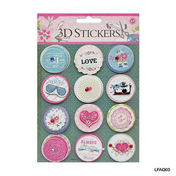 Lfaq03 Scrapbooking 3D Journaling Sticker  (Pack of 4)