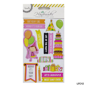 Lfc12 Scrapbooking Journaling Sticker  (Pack of 6)