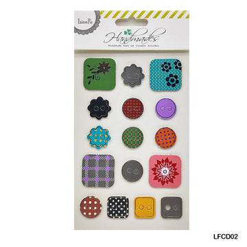 Lfcd02 Scrapbooking 3D Journaling Sticker  (Pack of 6)