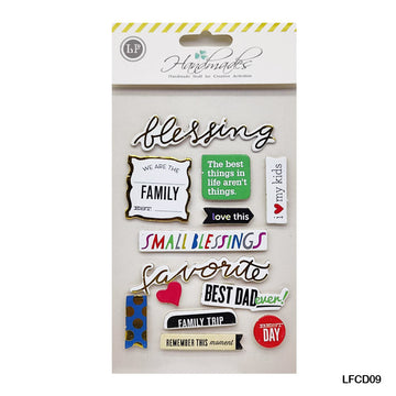 Lfcd09 Scrapbooking 3D Journaling Sticker  (Pack of 6)