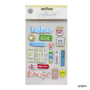 Lfcd11 Scrapbooking 3D Journaling Sticker  (Pack of 6)