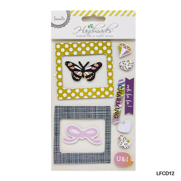 Lfcd12 Scrapbooking 3D Journaling Sticker  (Pack of 6)