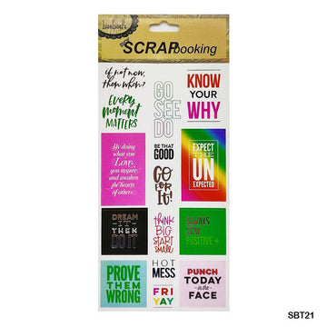 Sbt21 Scrap Book Journaling Sticker  (Pack of 6)