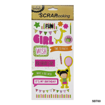 Sbt60 Scrap Book Journaling Sticker  (Pack of 6)