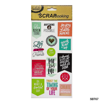 Sbt67 Scrap Book Journaling Sticker  (Pack of 6)