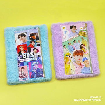 MG Traders Notebooks & Diaries Mg16215 Soft Fur Diary A5 Bts