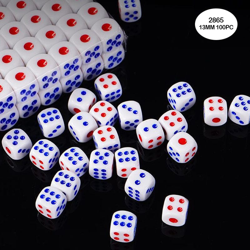 MG Traders Other material 2865 Dice White 100Pcs 13Mm