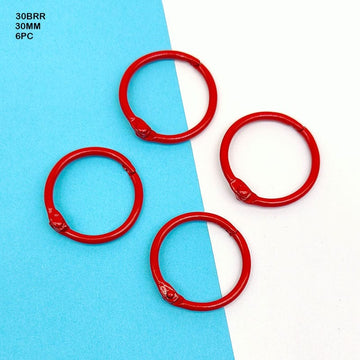30Mm Book Binding Red Ring (6Pc) (30Brr)