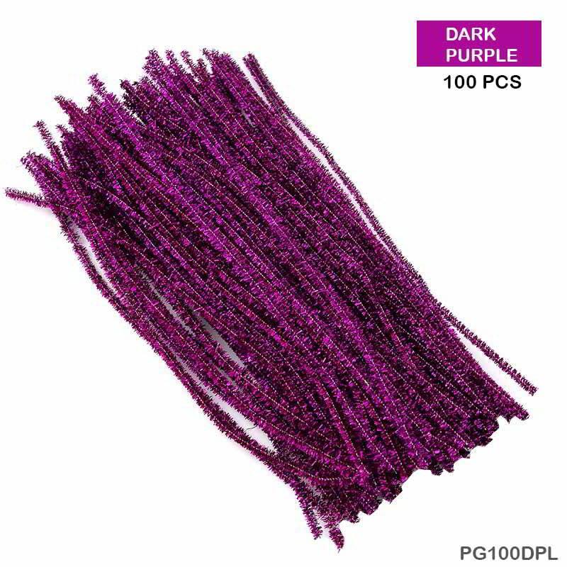 MG Traders Other material Pipe Cleaner Glitter 100Pc D Purple (Pg100Dpl)