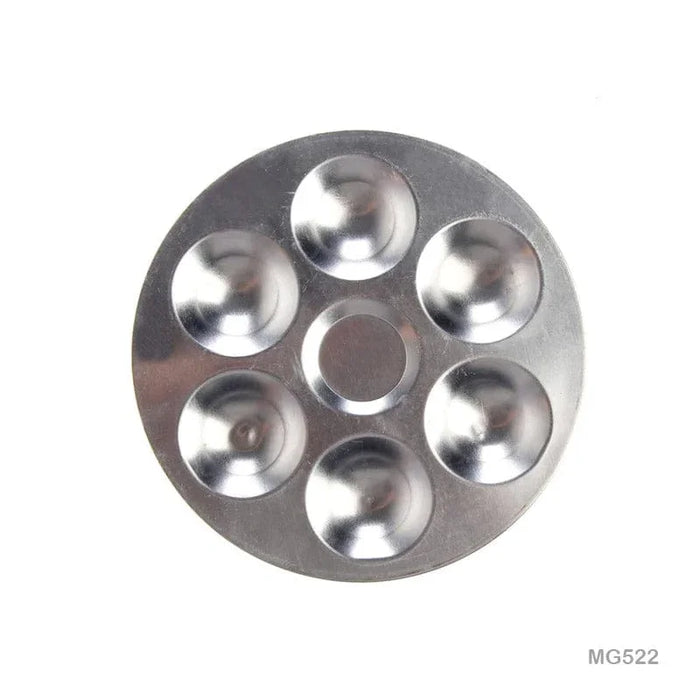Round Aluminum Watercolor Palette - 13cm Diameter with Multiple Wells