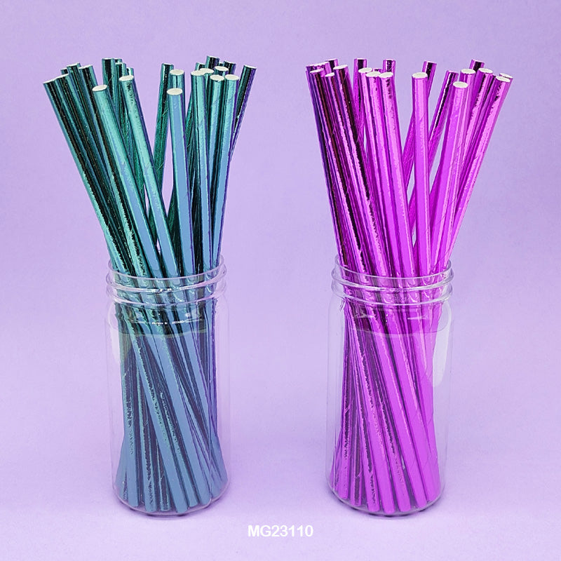 MG Traders Pack Balloon & Party Products Paper Straw Foiled Opec 25Pcs (Mg231-10)  (Contain 1 Unit)