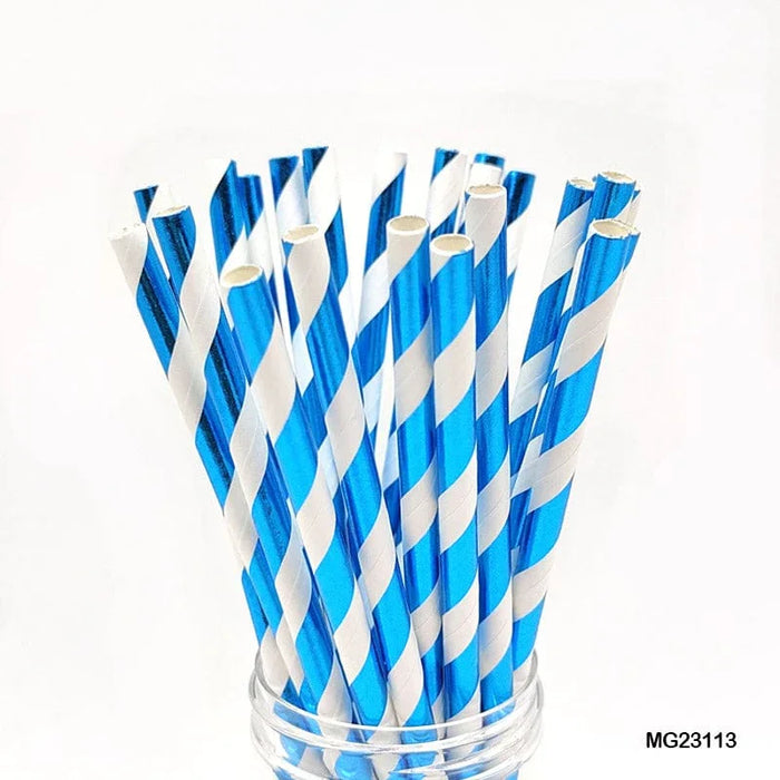 Foiled Stripe Paper Straws 25pcs