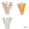 MG Traders Pack Balloon & Party Products Paper Straw Foiled Stripe 25Pcs (Mg231-13)  (Contain 1 Unit)