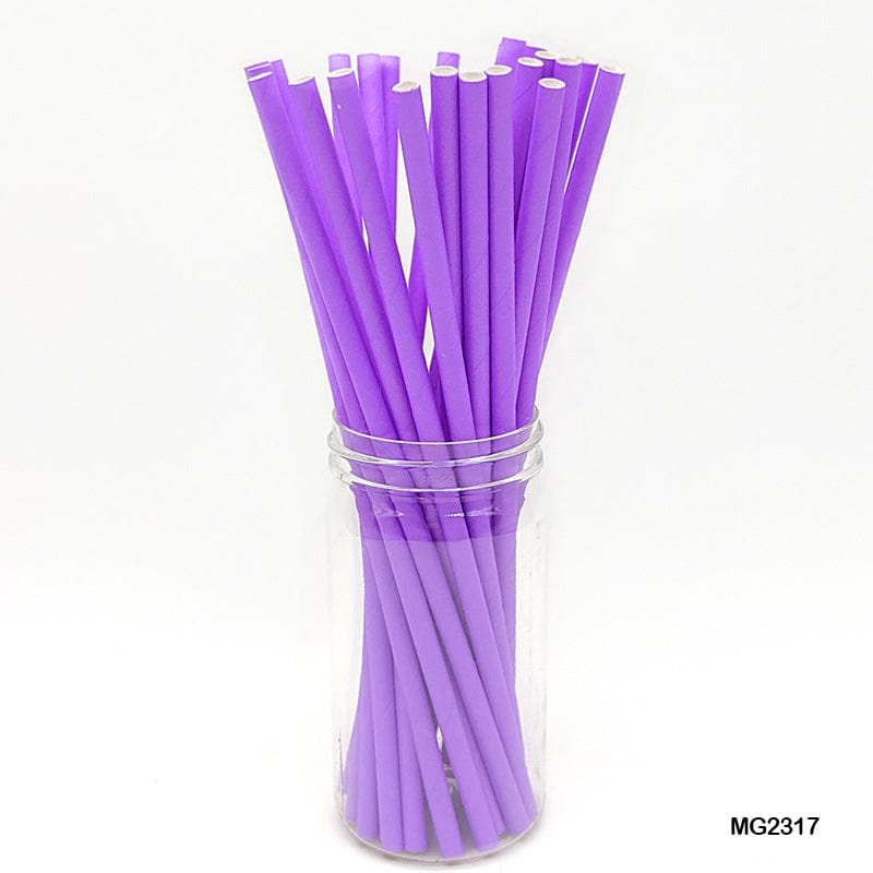 MG Traders Pack Balloon & Party Products Paper Straw Plain 25Pcs (Mg231-7)  (Contain 1 Unit)