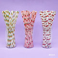 MG Traders Pack Balloon & Party Products Paper Straw Plain Fruit 25Pcs (Mg231-8)  (Contain 1 Unit)