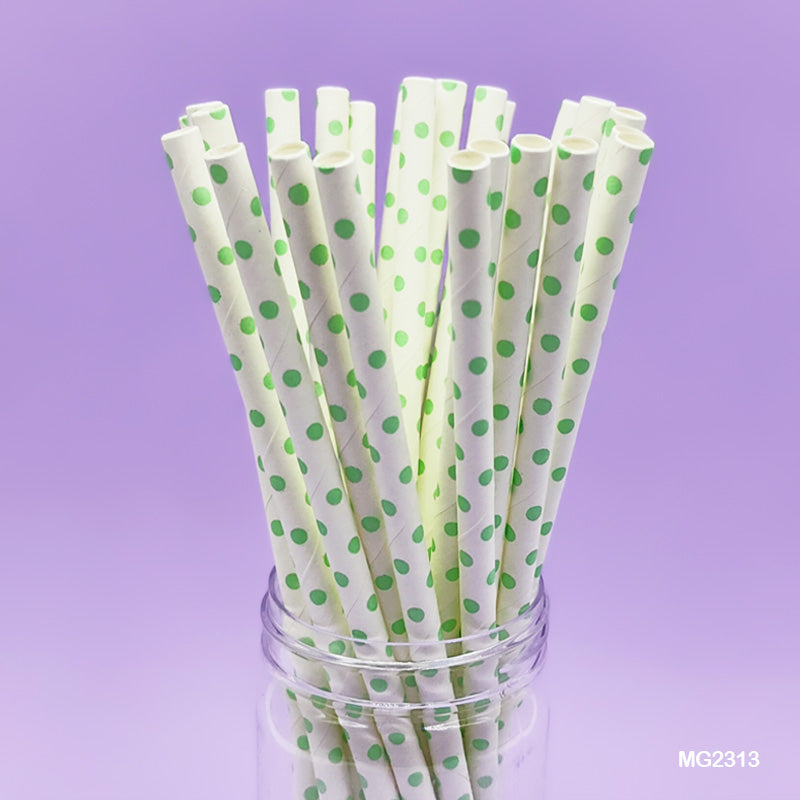 MG Traders Pack Balloon & Party Products Paper Straw Plain Small Dots 25Pcs (Mg231-3)  (Contain 1 Unit)