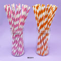 MG Traders Pack Balloon & Party Products Paper Straw Plain Stripe 25Pcs (Mg231-1)  (Contain 1 Unit)