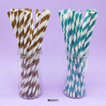 MG Traders Pack Balloon & Party Products Paper Straw Plain Stripe 25Pcs (Mg231-1)  (Contain 1 Unit)