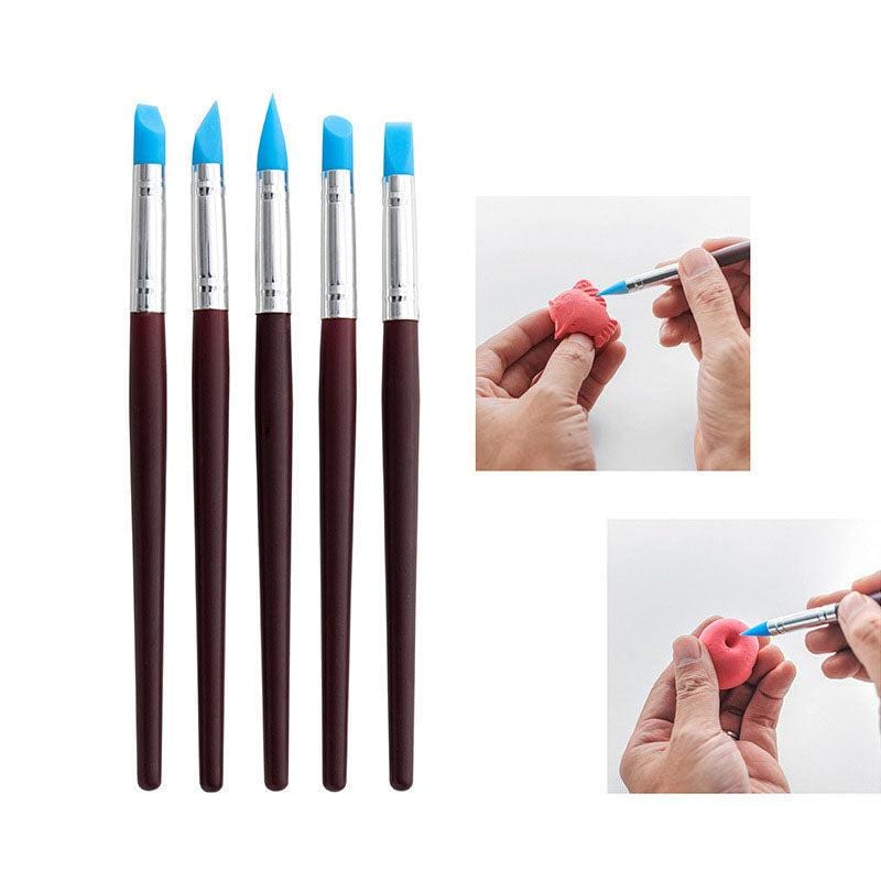 MG Traders Pack Brush 5Pc Silicone Brush Brown (Mg5215)  (Contain 1 Unit)