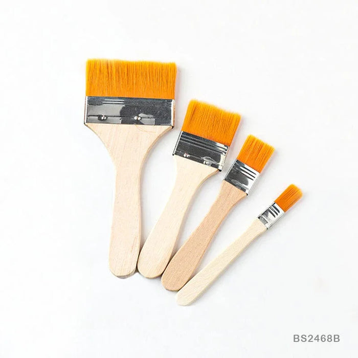 Brown Paint Brush Set (4 Pieces) - Versatile for Art & Craft