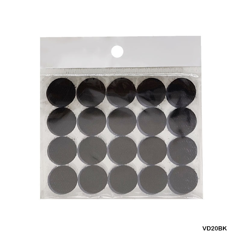 MG Traders Pack DIY Craft raw material Velcro Dots 20 Pcs Black 20Mm (Vd20Bk)  (Contain 1 Unit)