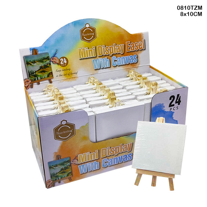 MG Traders Pack Easel & Canvas Mini Canvas And Easel White 8X10Cm (0810Tzm)  (Contain 1 Unit)