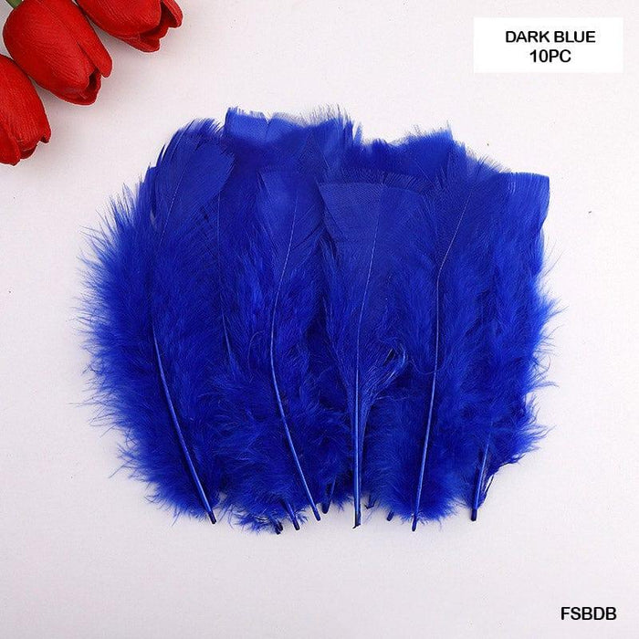 Elegant Soft Dark Blue Craft Feathers - Large Size (10 Pieces)