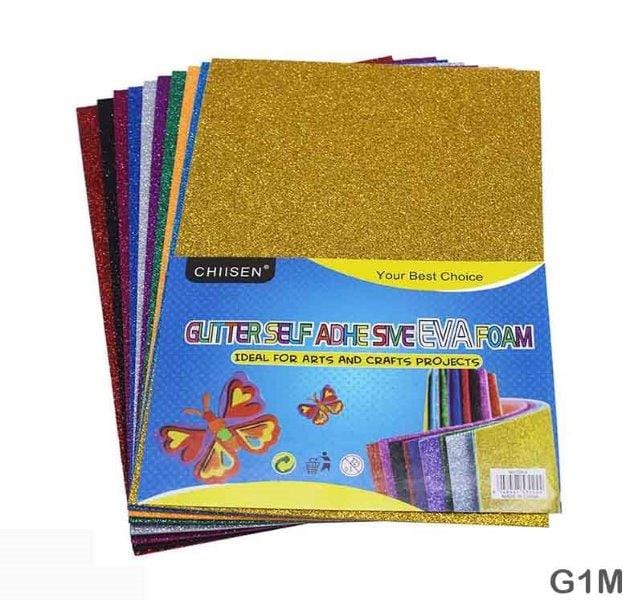 MG Traders Pack Foam, Mount,Cork Sheet Glitter Foam Sheet (G1M) W/S A4 Multi 10Pc  (Contain 1 Unit)