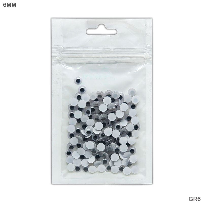 MG Traders Pack Googly Eye Googly Eye Sp Round 6Mm (150 Pcs) (Gr6)  (Contain 1 Unit)