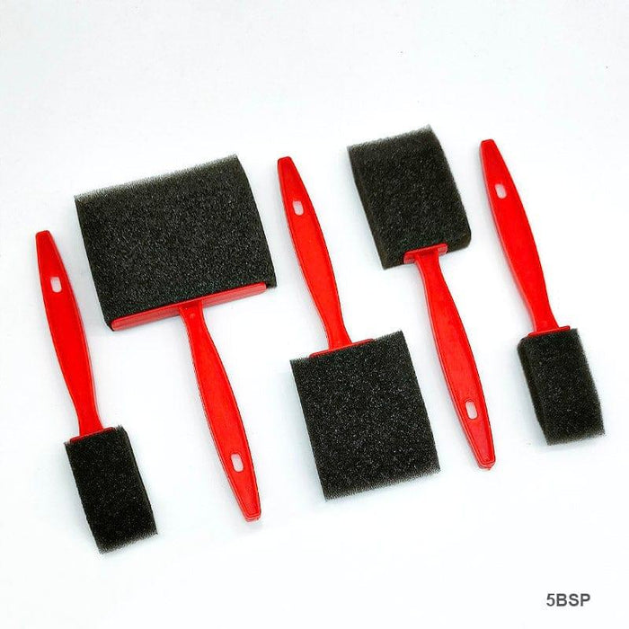 Black Sponge Brush Set with Plastic Handles (5pcs) pack of 1