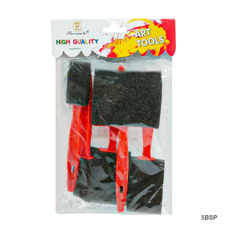 MG Traders Pack Handle 5Bsp 5Pc Black Spounge Set Plastic Handle  (Contain 1 Unit)