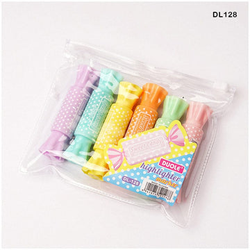 Dl128 Highlighter 6Pc Sweet Candy  (Contain 1 Unit)