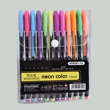 MG Traders Pack Highlighterss Ht6307-12Pc Highlighter Neon Colour Pen (630712)  (Contain 1 Unit)