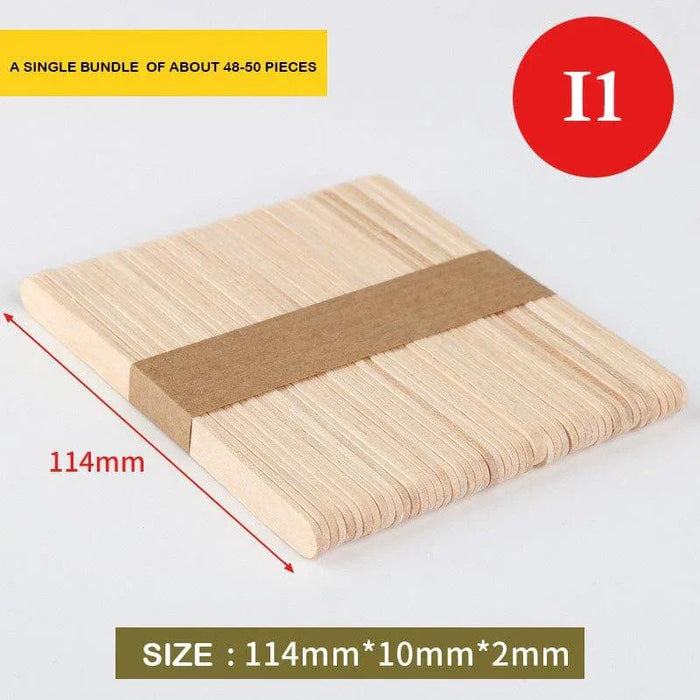 Ice Cream Stick (I1) Small Plain 50Pcs  (Contain 1 Unit)