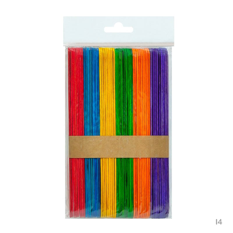 MG Traders Pack Ice Cream Stick Ice Cream Stick (I4) Big Color 50Pcs  (Contain 1 Unit)