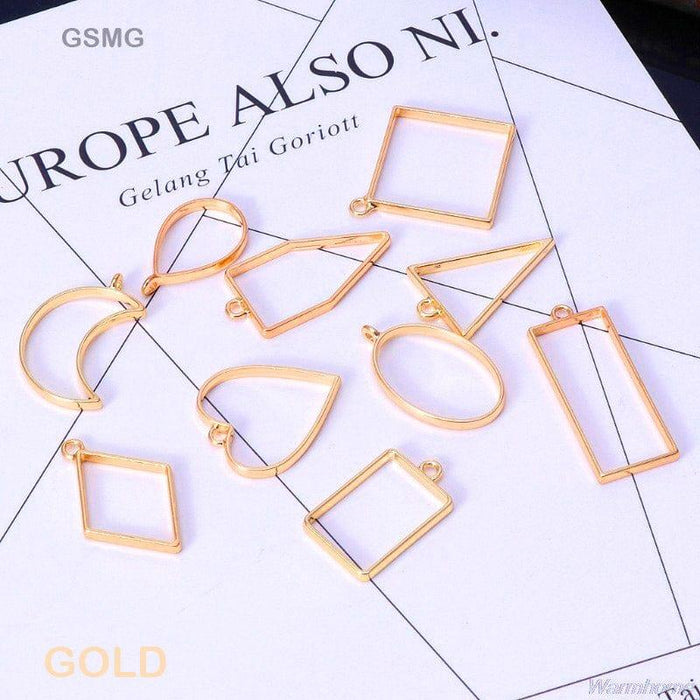 Gold Mix Shape Bezels for Resin Art l Pack of 1  (10pc )