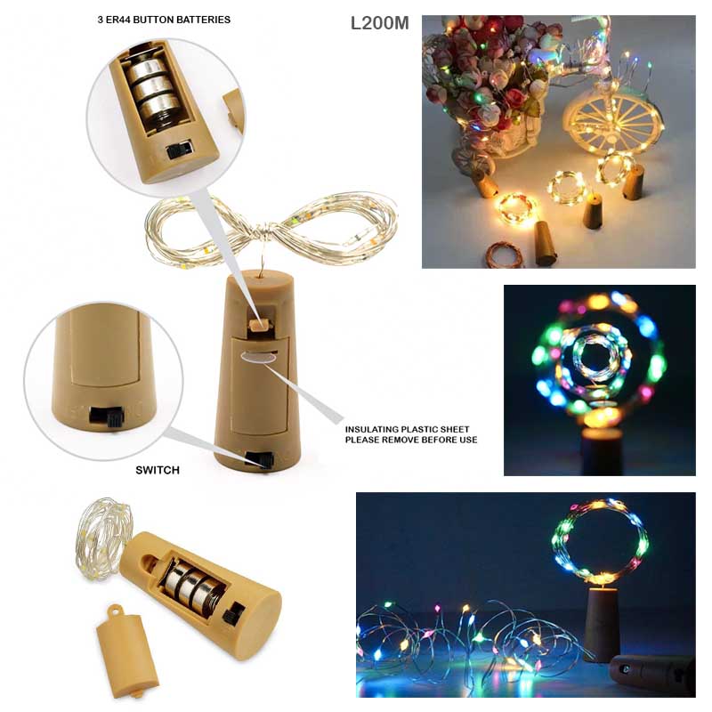 MG Traders Pack Lamps & Lanterns Led Bottle Cork Light Multi 200Cm(L200M)  (Contain 1 Unit)