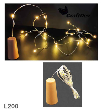 MG Traders Pack Lamps & Lanterns Led Bottle Cork Light Yellow 200Cm(L200)  (Contain 1 Unit)