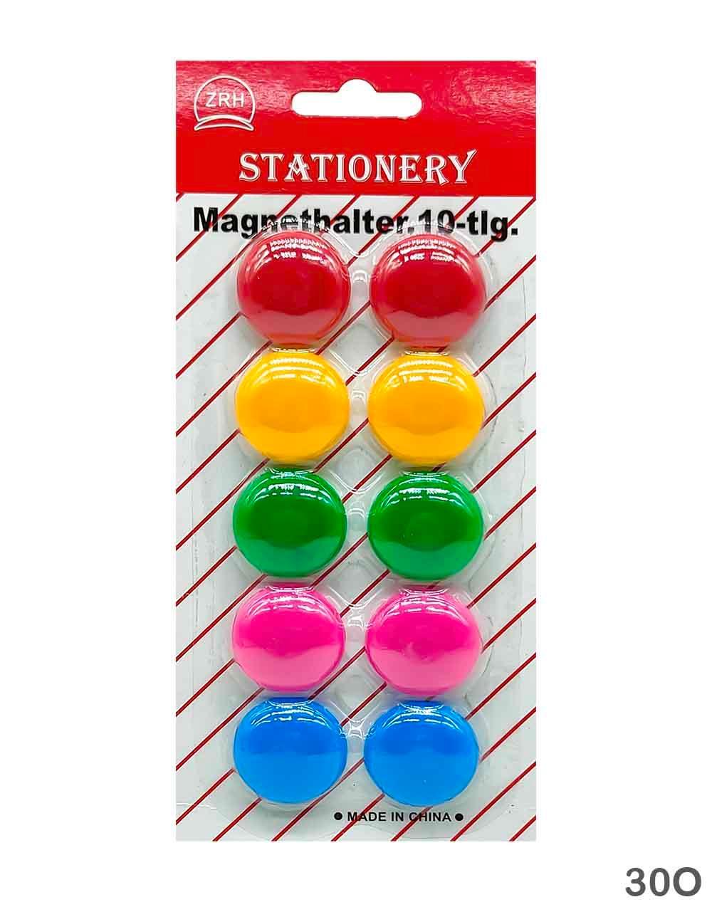 Colorful Opaque Round Magnets | 30mm Set of 10