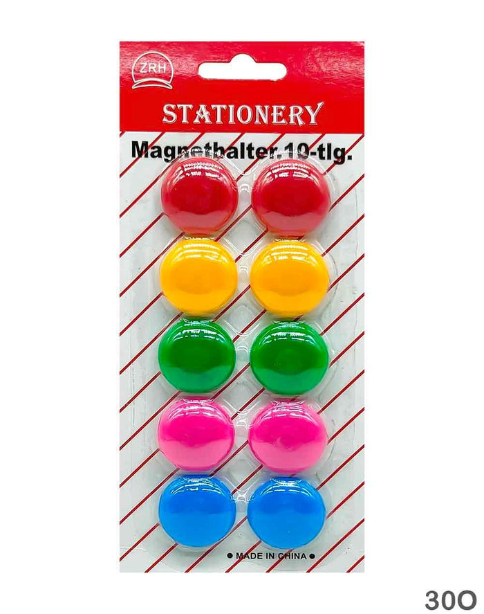 Colorful Opaque Round Magnets | 30mm Set of 10