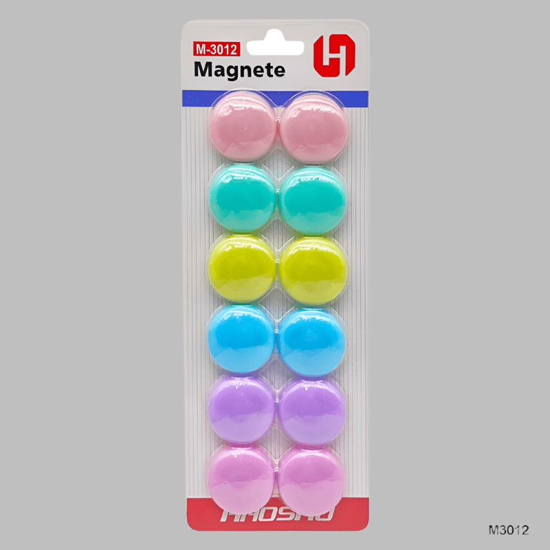 MG Traders Pack Magnet Sheet & Buttons 30Mm Pastel Magnet 12Pcs (M3012)  (Contain 1 Unit)