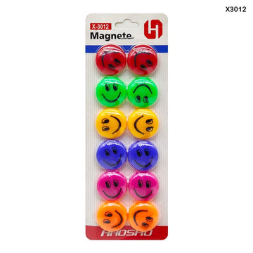 MG Traders Pack Magnet Sheet & Buttons 30Mm Smiley Opec Multi Magnet 12Pcs (X3012)  (Contain 1 Unit)