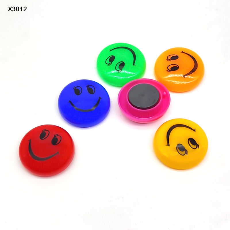MG Traders Pack Magnet Sheet & Buttons 30Mm Smiley Opec Multi Magnet 12Pcs (X3012)  (Contain 1 Unit)